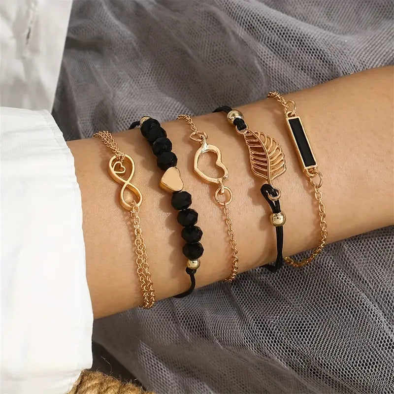 5-Piece Rhinestone Bracelet Set