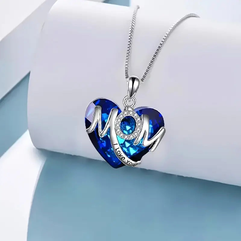 'I Love You' MOM Heart Pendant Necklace