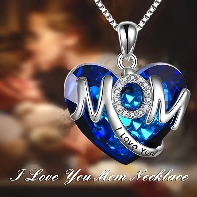 'I Love You' MOM Heart Pendant Necklace