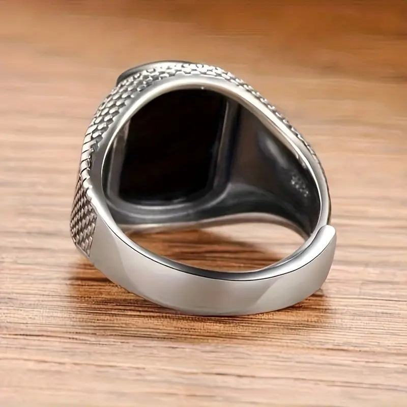 Men's Vintage Black Adjustable Ring