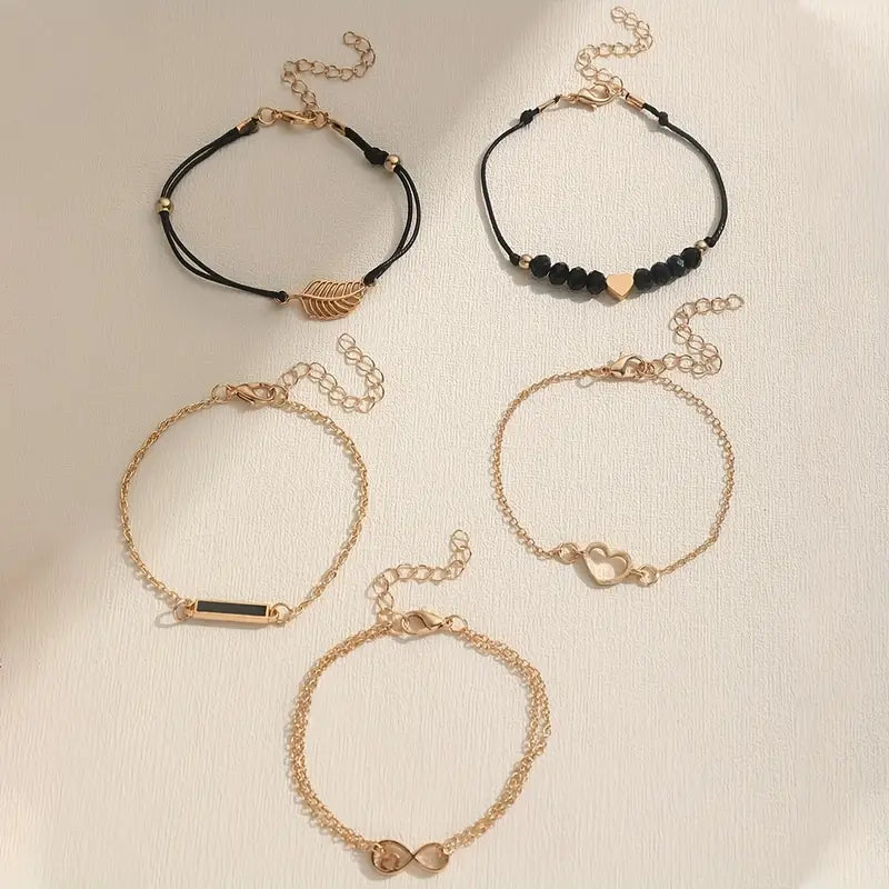 5-Piece Rhinestone Bracelet Set